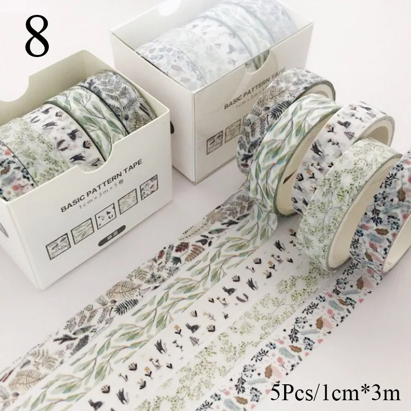 8 5 шт./компл. милые полосатые лента Washi «Луна», «Звезды» украшения Стикеры Скрапбукинг кавайный дневник клей малярный скотч школьные принадлежности - Цвет: 8
