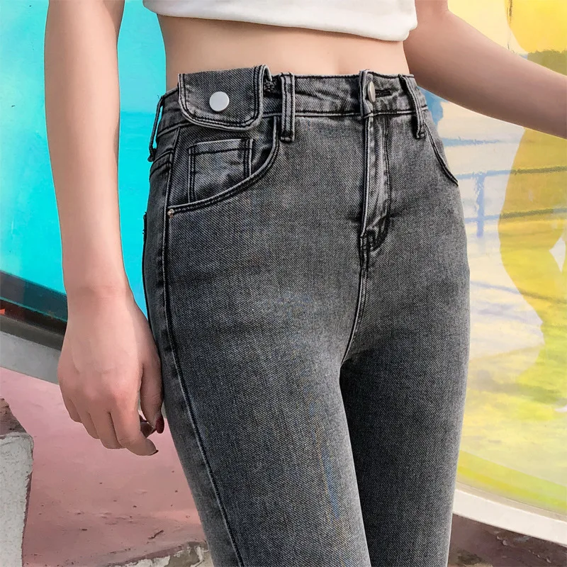 Jeans Woman High Waist Skinny Elastic Feet Slim Pencil Ankle-Length Pants Jeans Women 2020