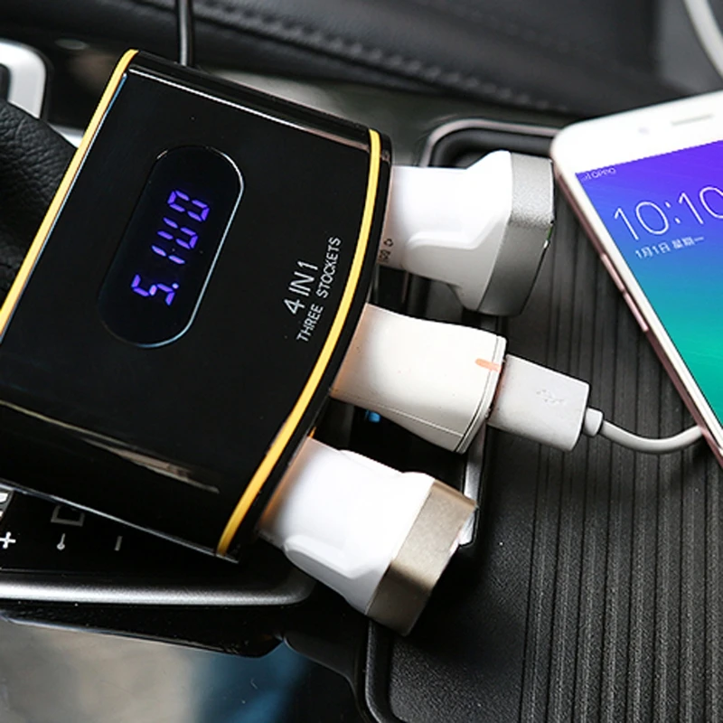 QC3.0 в машину с USB, туманный распылитель, Зарядное устройство вольтметр 12V 24V Мощность Разъем Автомобильный Разветвитель для сотового телефона gps