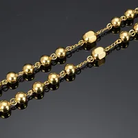 Chapelet gracieux en acier inoxydable, chaîne de perles, pendentif pour femmes et hommes, Crucifix, croix religieuse, bijoux 5