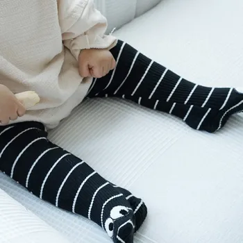 

Baby Cute Pantyhose Kids tights Knee Newborn Baby Girl Elastic Striped Big Eyes Panty-hose Warm Stockings FOR 0-18M