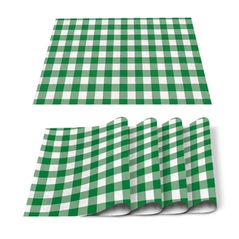 

Rural Green and White Lattice Table Mats for Dining Table Kitchen Table Non Slip Coaster Kitchen Accessories Modern Home Decor