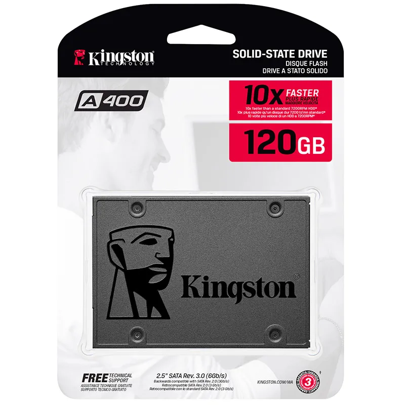Kingston SSD жесткий диск PC A400 твердотельный накопитель для компьютера HD kingston 120gb