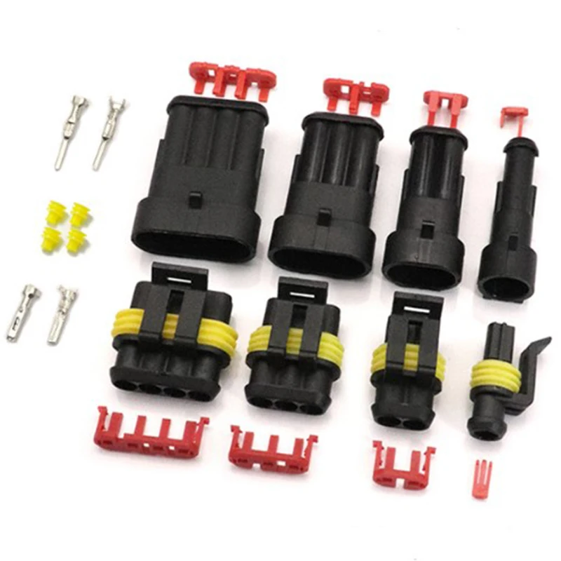 

352PCS HID Waterproof Connectors 1/2/3/4Pin Car Electrical Wire Connector Plug Electrical Wire Cable Car Auto Truck Wire Harness
