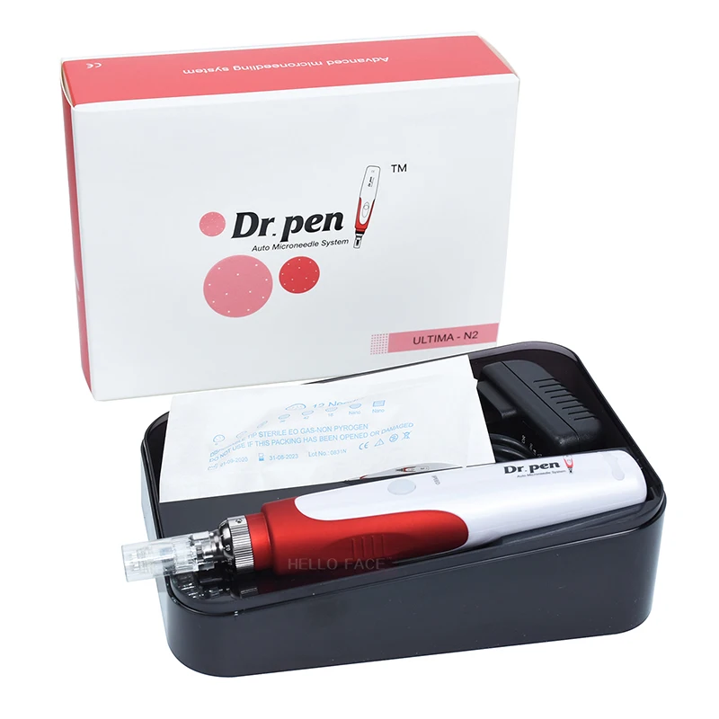 Dr pen N2 электрическая Дерма Ручка микро для мезотерапии авто игла с 12 булавки