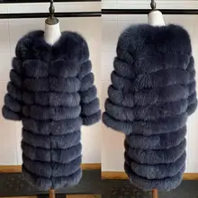 Шуба из натурального Лисьего меха, женские куртки из натурального меха, зимняя верхняя одежда, женская одежда