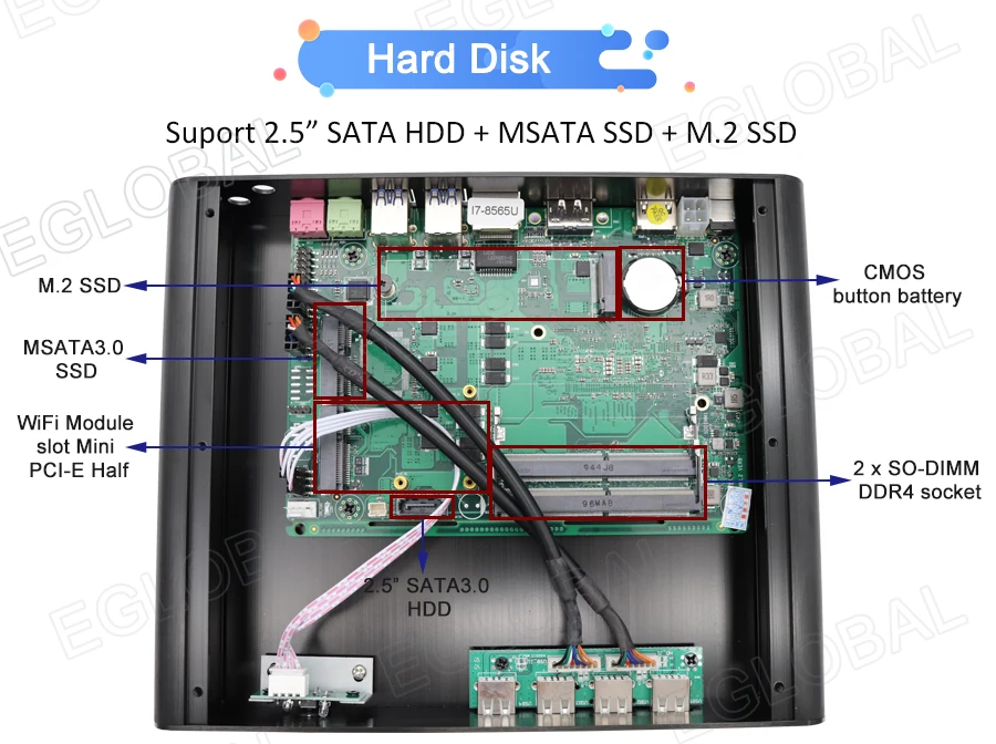 Topton мини-ПК без вентилятора i7 8565U 8550U виски озеро 4 ядра 8 нитей 2* DDR4 M.2 PCIe Мини компьютер Win 10 Pro DP HTPC