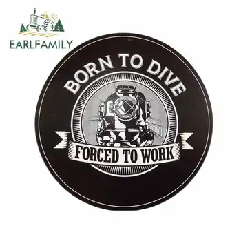 

EARLFAMILY 13cm x 12.9cm for Large Scuba Patch - Born To Dive Motorcycle Car Decals Bumper Window Stickers Waterproof
