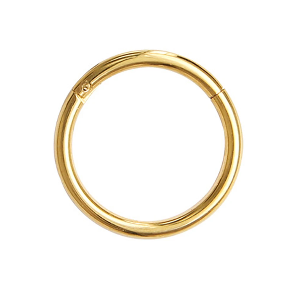 1 шт. G23 титановый шарнирный сегмент кольцо для носа 16 г и 14 г соска кликер шпилька для уха Спираль пирсинг губ унисекс модные украшения - Окраска металла: Gold