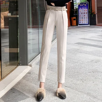 

Wool Pants Women 2020 Autumn And Winter New Hong Kong-style Casual Pants Nine Pants