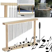 

20 Tone Wind Chimes Silver Standing Wooden Frame Playing Wind Chime with Stick Instrument Decoration for percussion Instrument