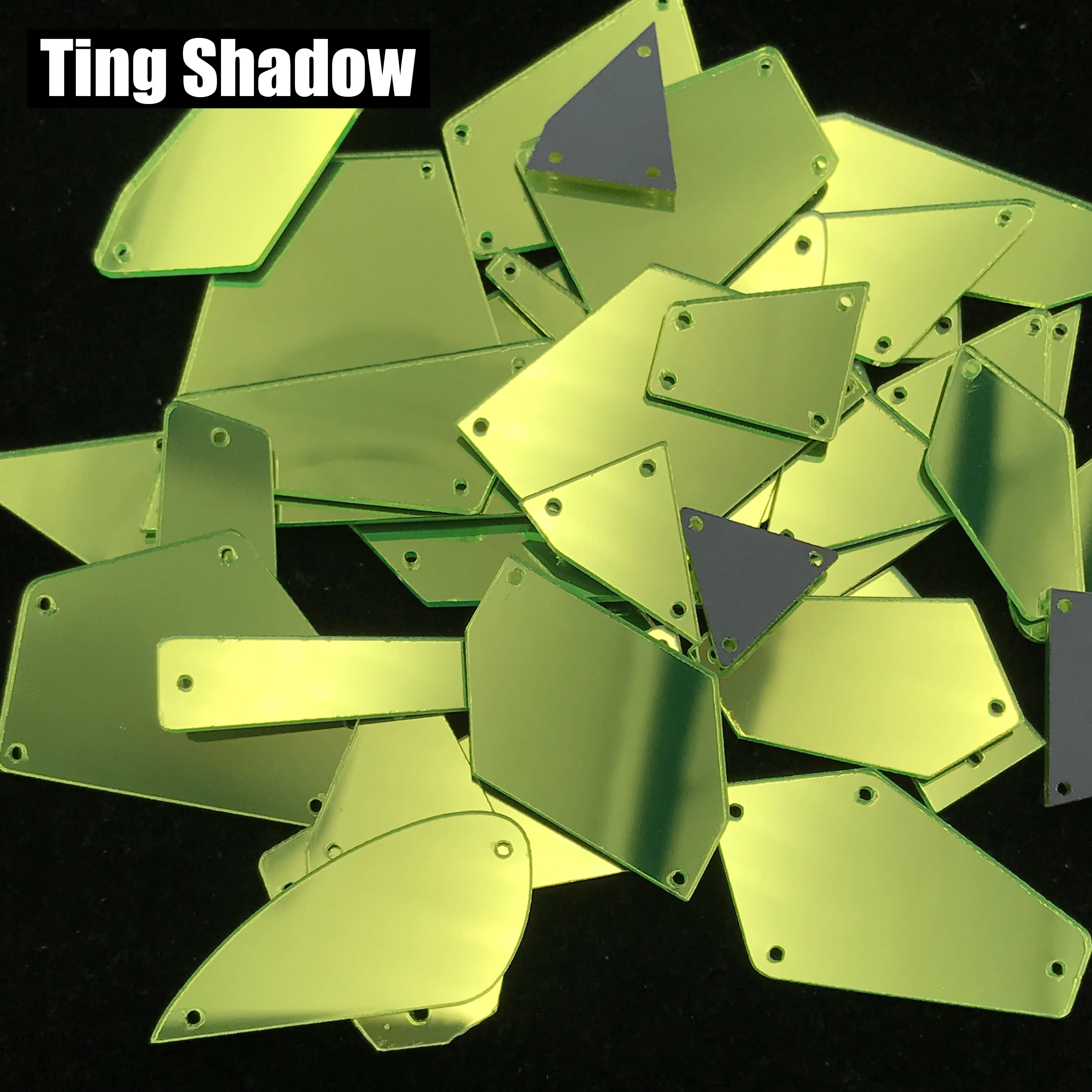 Смешанные размеры 50 шт. желтое синее неоново зеленое акриловое зеркало пришивные