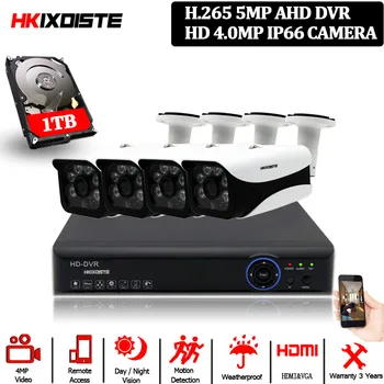 

Home Cctv Camera Secutity System Kit 4ch Waterproof Outdoor Video Surveillance Cameras Ahd Dvr Monitoring Camera System Full Set