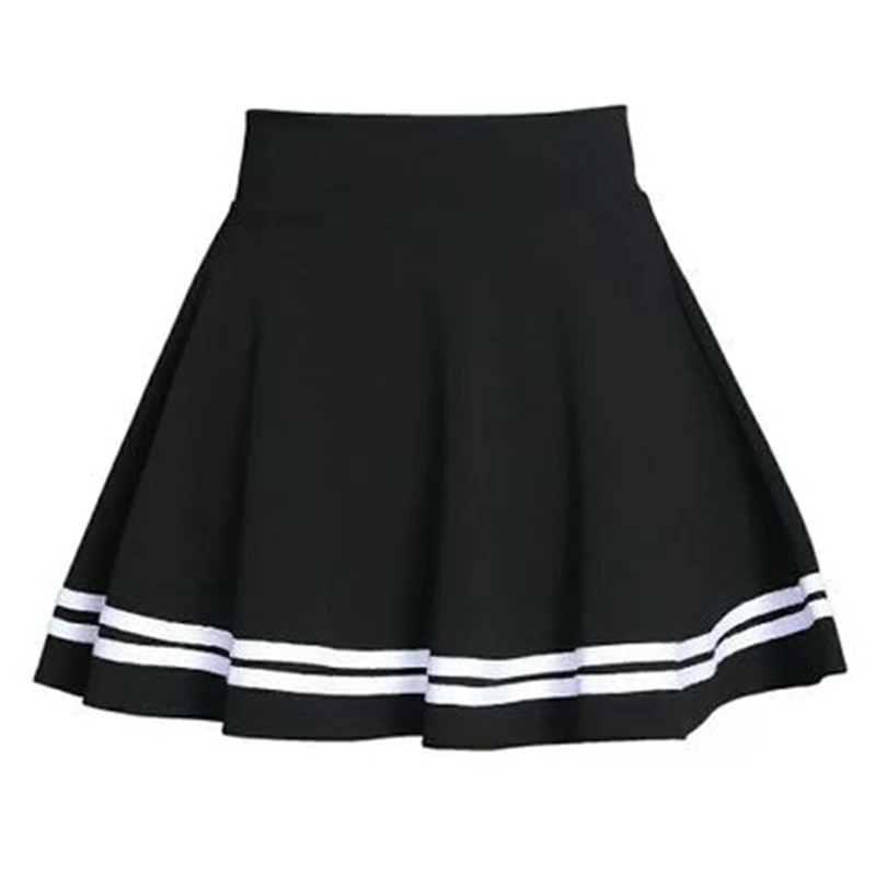 Женская плиссированная юбка с высокой талией, весна-лето, кавайные однотонные трапециевидные матросские юбки, японская школьная форма, мини юбки