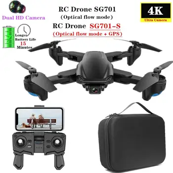 

RCtown SG701 SG701-S GPS Drone with 5G WIFI FPV 4K Dual HD Camera Optical Flow Quadcopter Foldable RC Helicopter VS S167 E520S