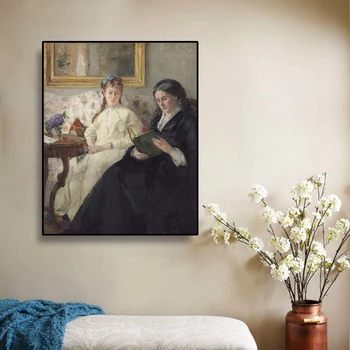 

Cassisy Canvas Oil Painting Berthe Morisot《The Mother And Sister Of The Artist》Artwork Picture Art Poster Modern Home Decoration
