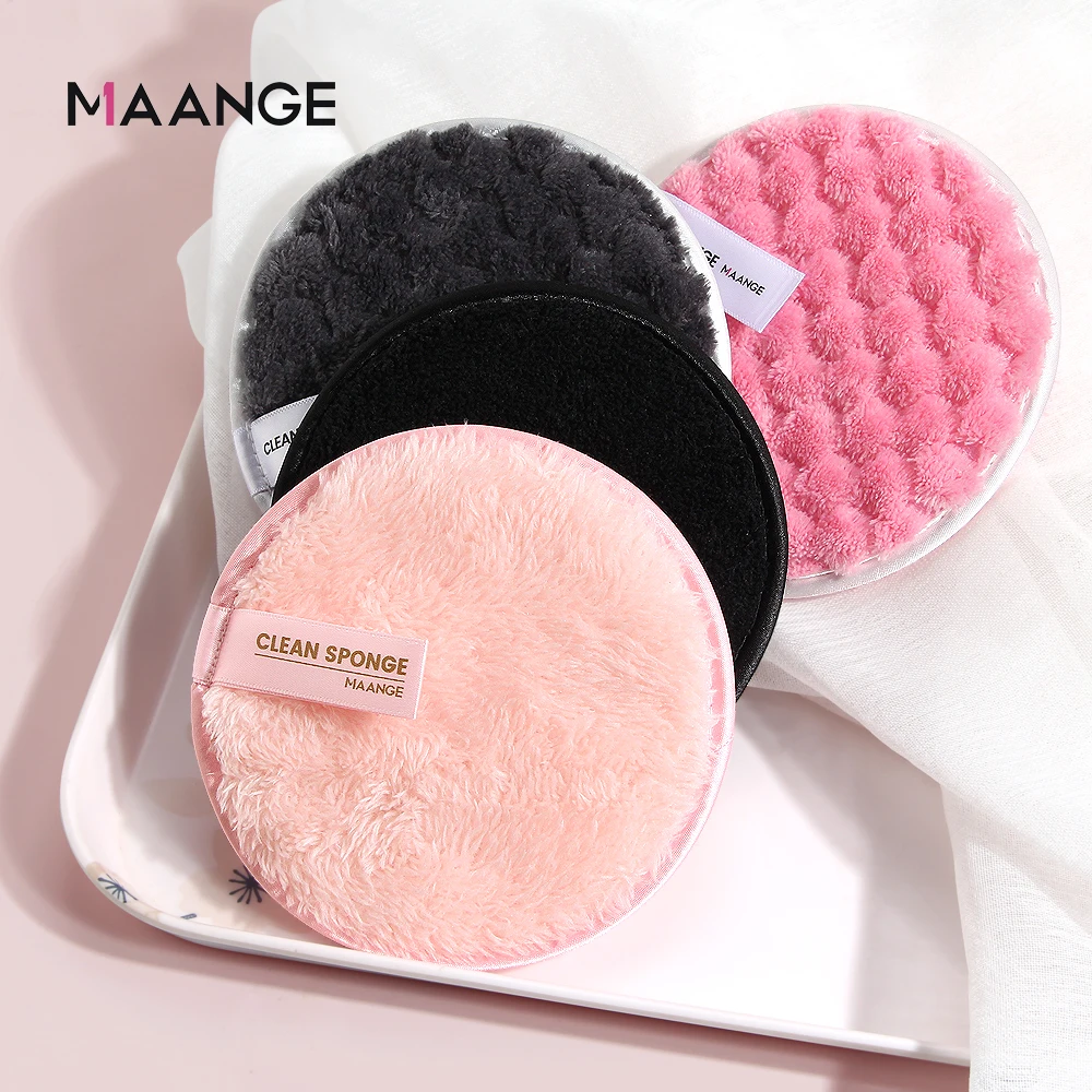 Maange 2pcs Makeup Removal Sponge Flutter Wash Cleaning Cotton Flapping Reusable Wet Sponge Face