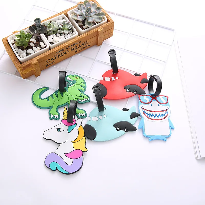 Compra Accesorios de viaje, etiqueta de equipaje creativo, etiqueta de Animal de dibujos animados, Gel de sílice, soporte de identificación de maleta, etiqueta portátil de Etiquetas de embarque de equipaje 878YDXgj