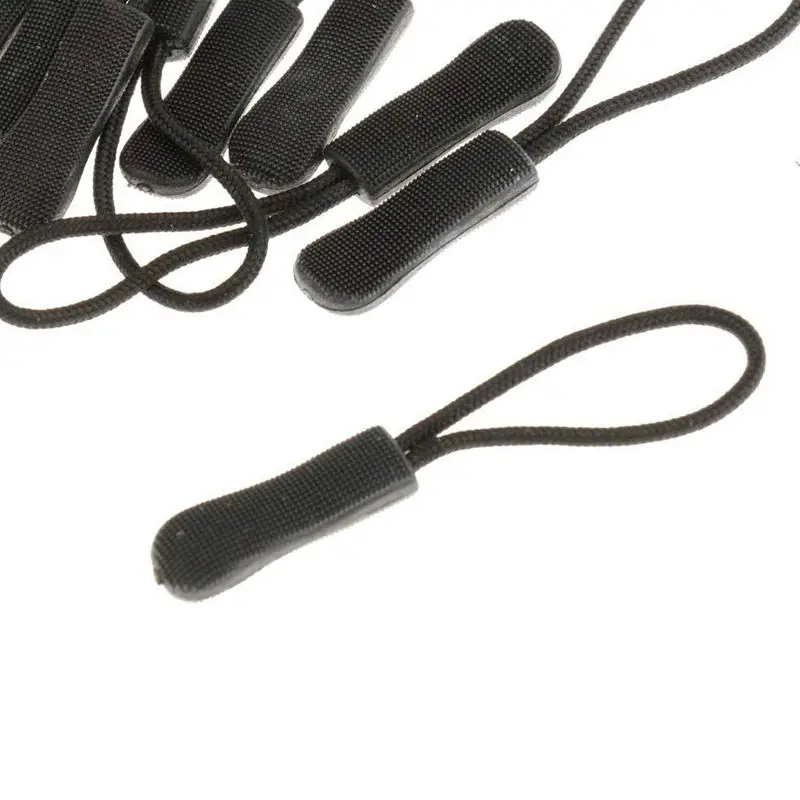 Hot Sale 10 Anti-slip zipper puller extension trailer practical and robust for back pack jacket etc.- Black | Дом и сад