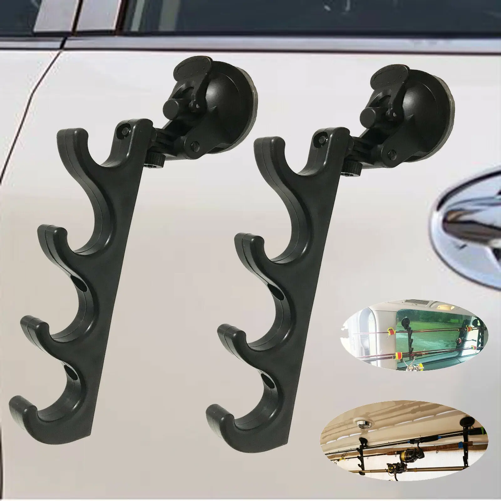 2pcs Suction Cup Fishing Rod Rack Vehicle Fishing Rod Holder Fishing Rod  Storage Rack Adjustable Fishing Pole Holder For RV Boat - AliExpress