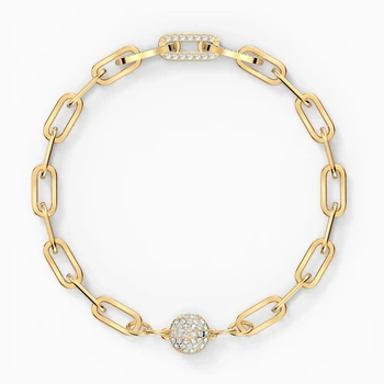 

High-quality New Zircon Bracelet with Three Central Links Decorated with Shiny White Zircons, Creating A Kaleidoscopic Style
