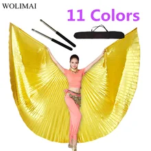 Танец живота Isis Крылья принадлежности для танца живота Болливуд Восточный Египет египетские крылья костюм с палочками для взрослых женщин золото