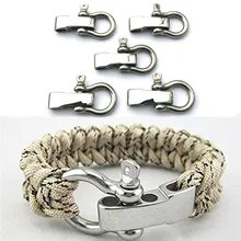 10 шт. цинковый сплав O форма Скоба+ 4 отверстия Регулятор для наружного кемпинга Туризм выживания Веревка Браслеты с пряжкой вспомогательный карабин