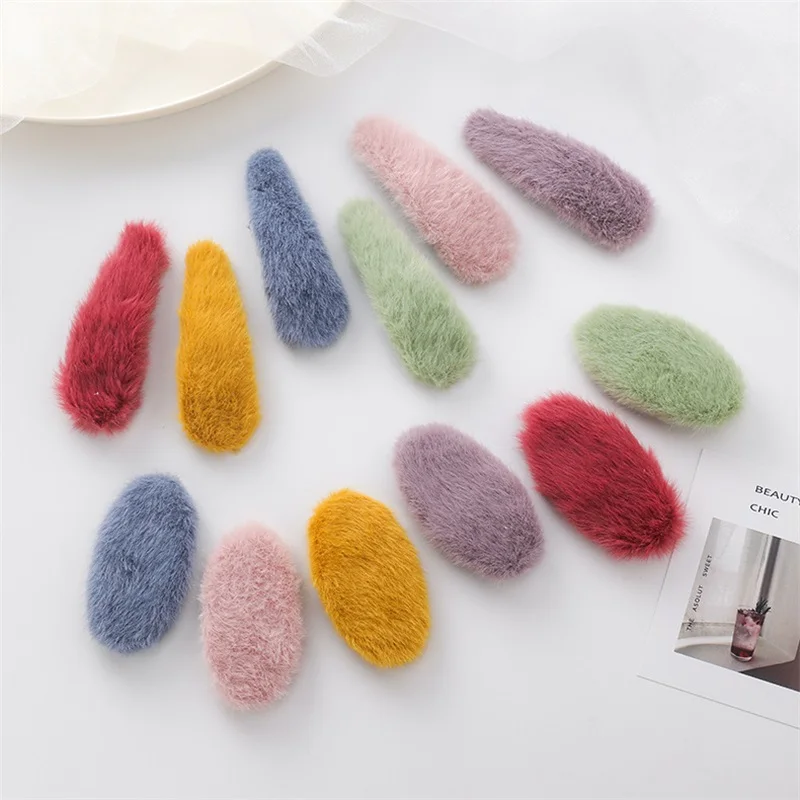 

Autumn and Winter New Japanese Harajuku Wind Plush Hairpin Simple BB clip Sweet Cute hair clip Jewelry Women Girls Gifts