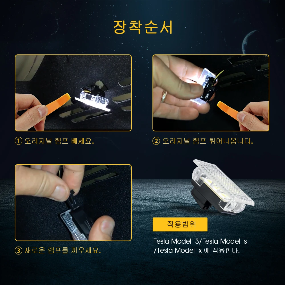 Для Тесла 3/модель X/модель S에 사용되는 업그레이드 светодиодный 내부장식등 설치하기가 쉬운 светодиодный 등