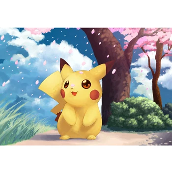 

5D DIY Full Square dirll Diamond Painting Cartoon Pikachu Crystal round Diamond Painting Cross Stitch Needlework Home Decorative
