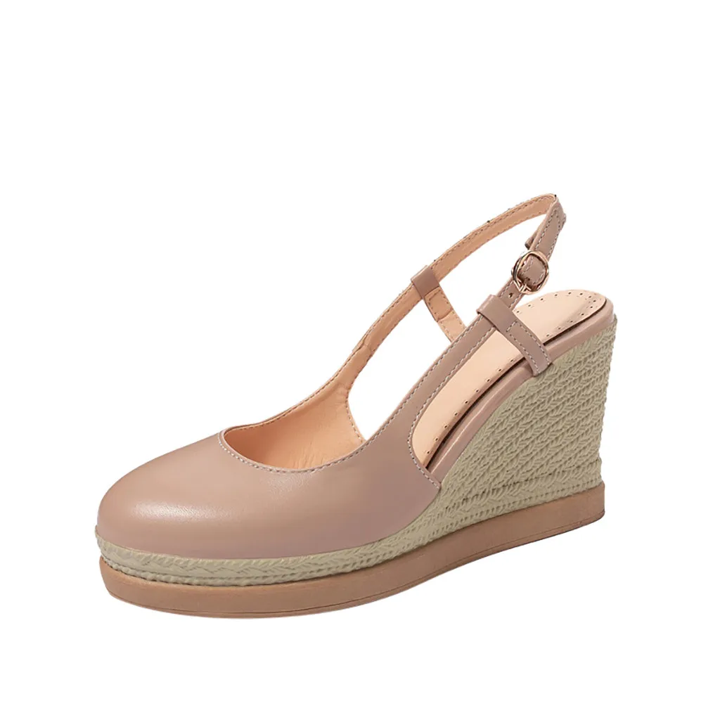 Women's Round Toe Large Size Shallow Mouth Platform Wedding Shoes wedges women shoes women sandals Nonslip high heels#309
