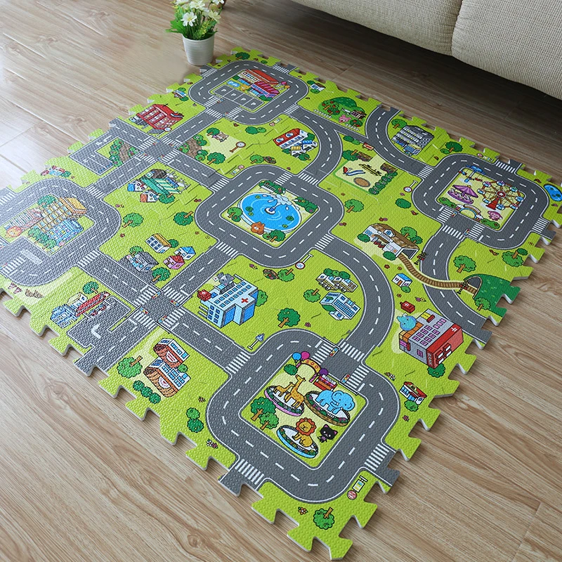 

9Pcs 30*30cm EVA Plush Puzzle Mats DIY Foam Baby Play Mat Split Joint Baby Carpets For Carpets Mat Indoor