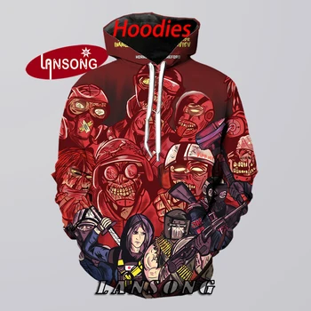 

mens 3d print rainbow six zombie harajuku new hoodies sweashirts/pants jacket men short homme suit clothes hip hop streetwears