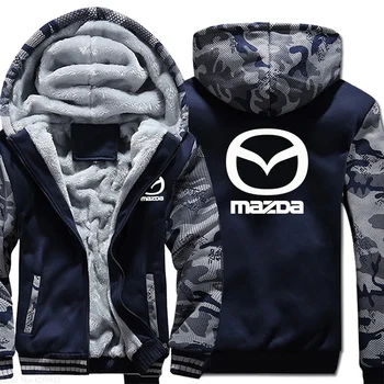 

male hoodies Winter men Mazda sweatshirt Hoodies Long Sleeve Thickening Warm coat Zipper Hoodie Outerwears jackets