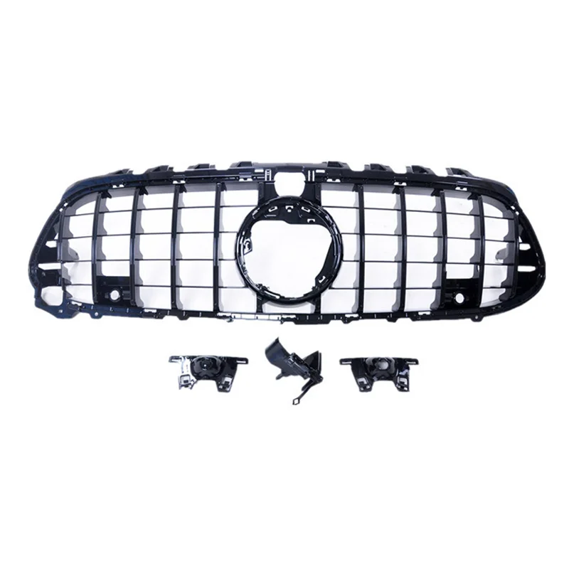 

Car styling Middle grille for Mercedes-Benz AMG CLA 45 4MATIC W118 C118 2020 GT Silver Black front bumper Center Grille