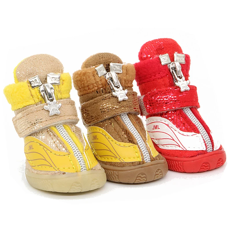 

Autumn Winter Mesh Pet Dog Shoes Warm Dogs Sneakers Fur Small Dogs Cotton Non Slip For Chihuahua Pug Breathable Pets Products