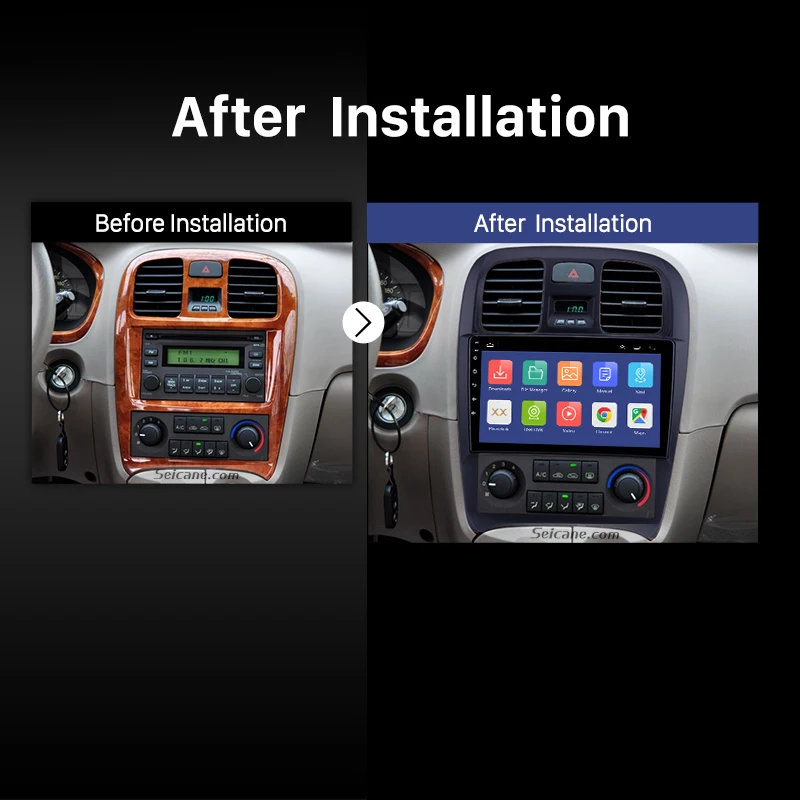 Seicane 9 inch 2din Android 10.0 Car GPS radio Head Unit Player  for Hyundai Sonata 2003 2004 2005-2009 support Carplay TPMS DVR