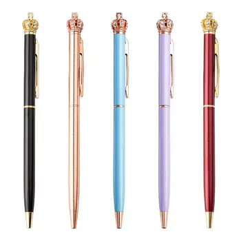 

10pcs Creative Cute Kawaii Diamond Pen Golden Crown Ballpoint Pens Writing School Office Supplies Ballpoint Pens For Writing