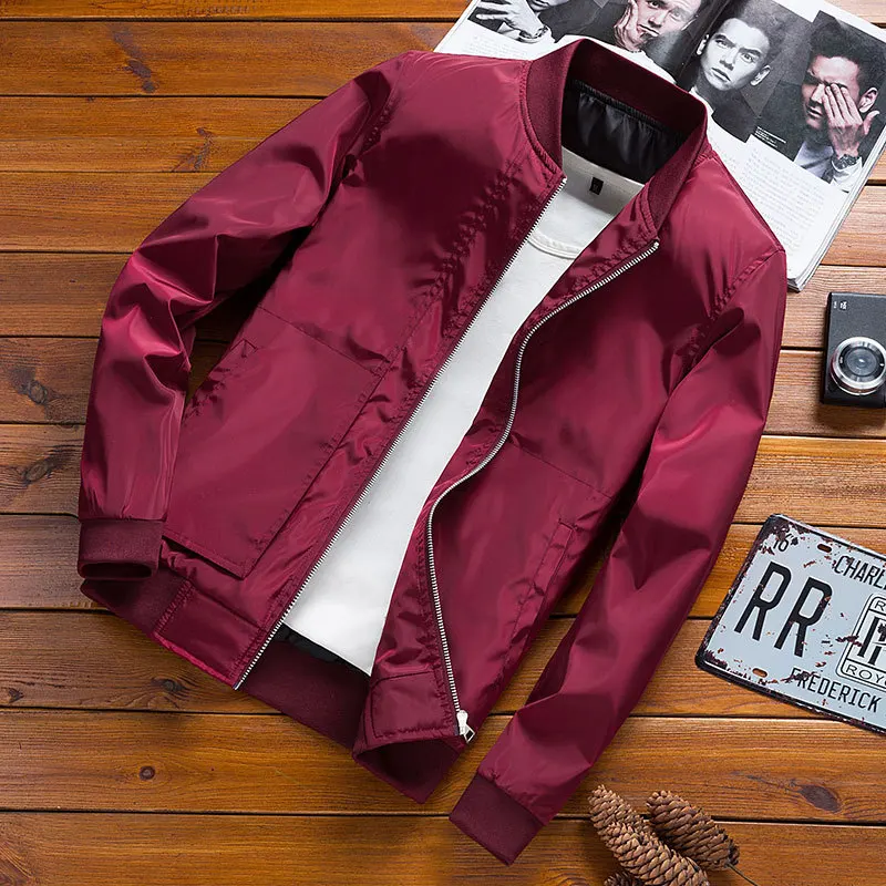 

Spring And Autumn Thin Men Baseball Collar Solid Color 3166 Coat Youth Slim Fit Large Size Fashion Jacket Men's