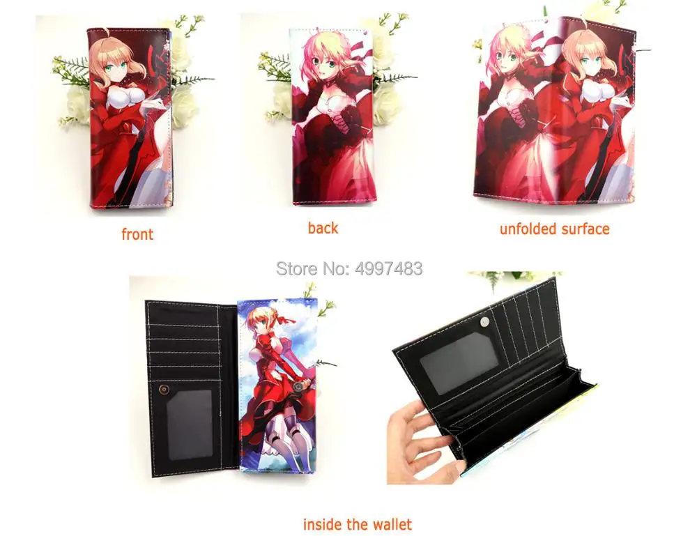 Аниме «Судьба Ноль/Fate Stay Night Saber Для женщин Длинный кошелек кнопка кошелек с отделением для монет