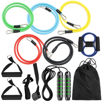 

13pcs Resistance Bands Set Workout Fintess Exercise Tube Bands Door Anchor Ankle Straps Cushioned Handles 8-Shaped Resistance