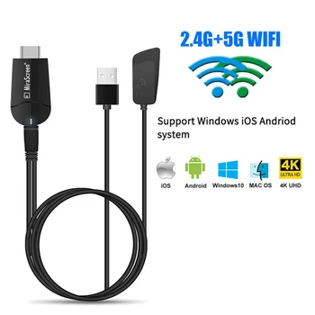 

Dual Band 2.4GHz 5.8GHz 4Mirascreen k6-5Ghz TV Dongle K HD WiFi Miracast Airplay DLNA TV Stick 4K HD EZCast WiFi display dongle