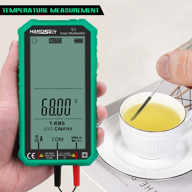 Digital multimeter portable transistor testers 6000 counts true rms auto electrical capacitance meter temp resistance