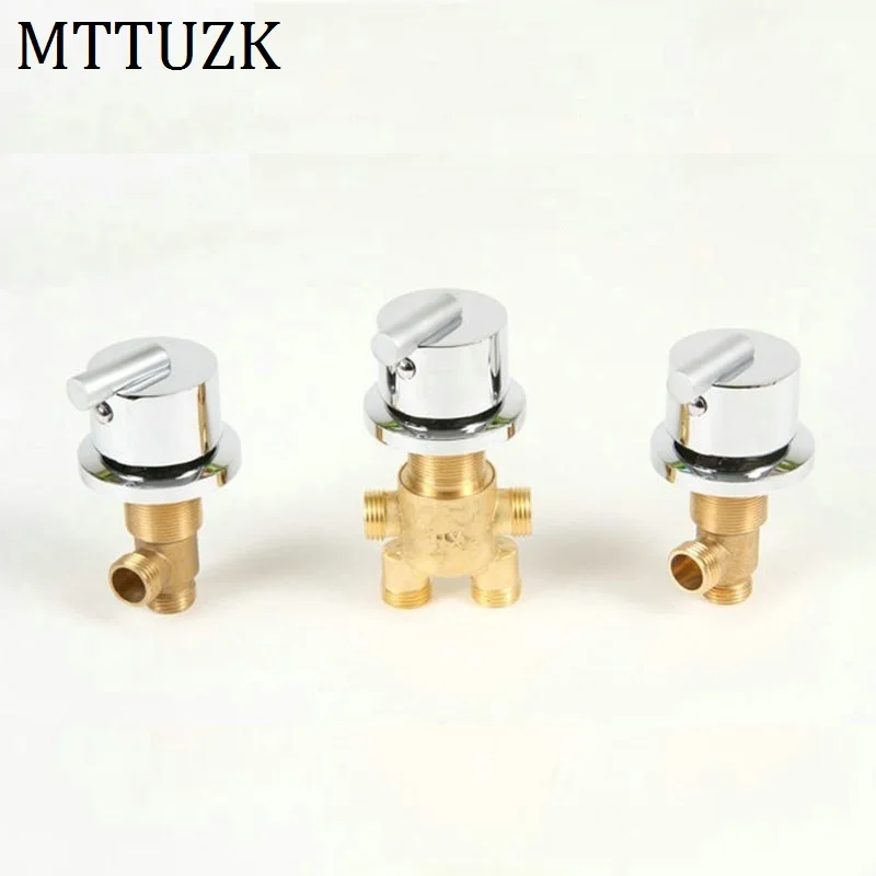 5 hole Brass Bathtub Faucet Hot and Cold Water Control Valve Bath Shower Mixer Bathtub Faucet 5 Piece Set Faucet 2