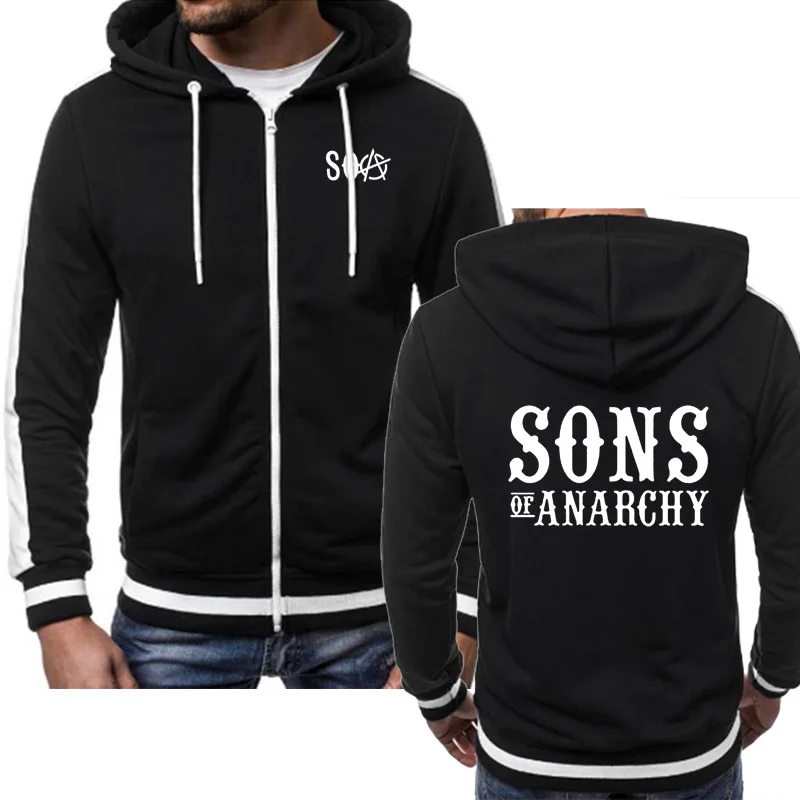 SOA Sons of anarchy the child new Fashion SAMCRO Sportswear Zipper Men Hoodies Male Casual Sweatshirt Fleece Hip Hop Warm Hoody |