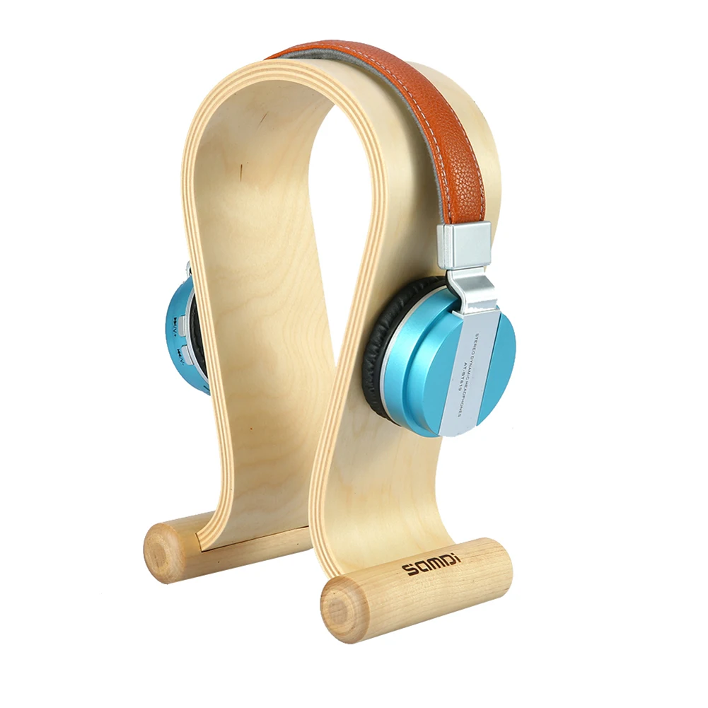 Black Walnut Wood Samdi Wooden Universal Headphone Headset Stand Rack Hanger Desk Display Holder 16cm x 11cm