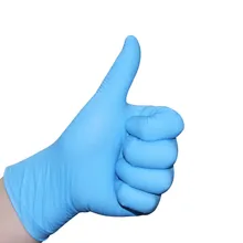 Одноразовые Нитриловые защитные обеденные мытье посуды 9 дюймов без порошка голубой латекс, резина толстые Нескользящие синие перчатки