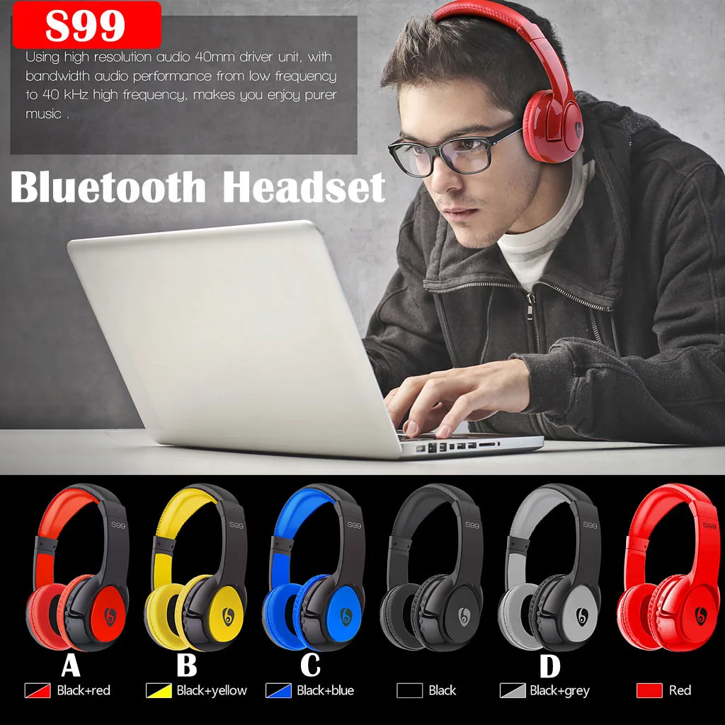 S99 Wireless Bluetooth Headphones Stereo Bluetooth Headset Gaming For PUPG/LOL