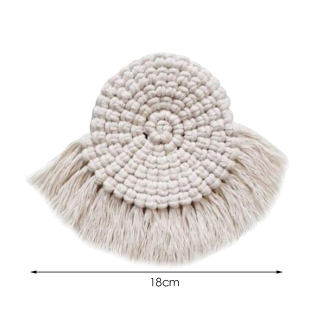 Creative Cotton Braid Coaster Handmade Macrame Cup Cushion Bohemia Style Non-slip Cup Mat Table Mats for Dining Table