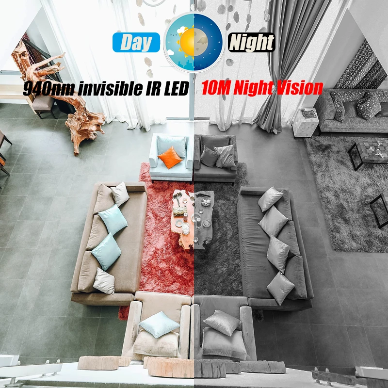 WIFI 5MP Audio 2MP 940nm Invisible PIR Mini Indoor IP Camera H.265 Night Vision HD LED IR Security CCTV wifi camera ip camera surveillance camera mini camera wifi ip camera camera module